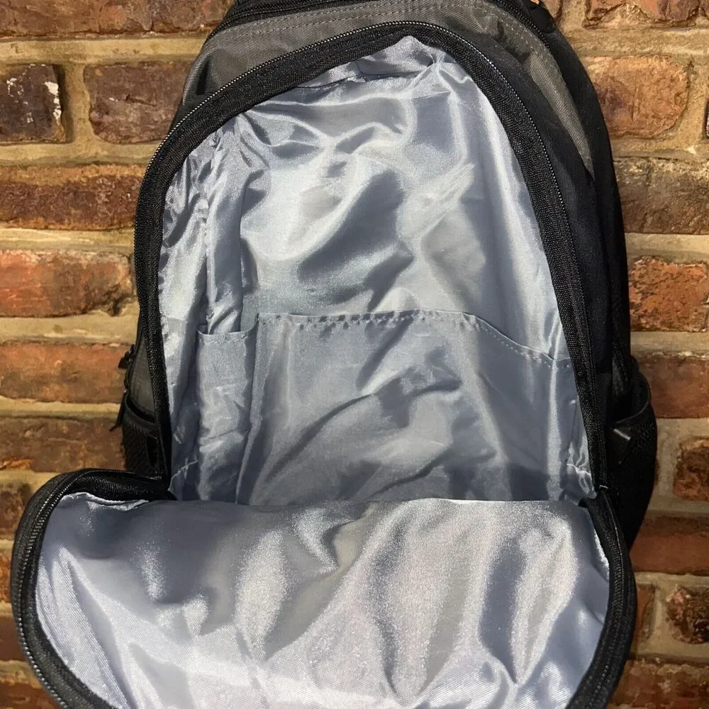 NRA Logo Backpack Tan And Black With 4 Compartments And Water Bottle Holder